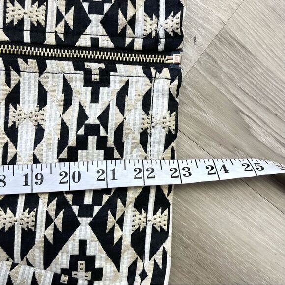 FRNCH Jacket Women’s M/L Black, Ivory and Gold Geometric Zip Up - Picture 7 of 7
